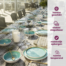 Cosy & Trendy Schalen Organic Laguna Azzurro 19 x 18 cm - 4 Stuks