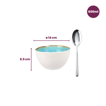 Cosy & Trendy Soepkommen / Kommen - Laguna Azzurro ø 14 cm / 600 ml - 4 Stuks