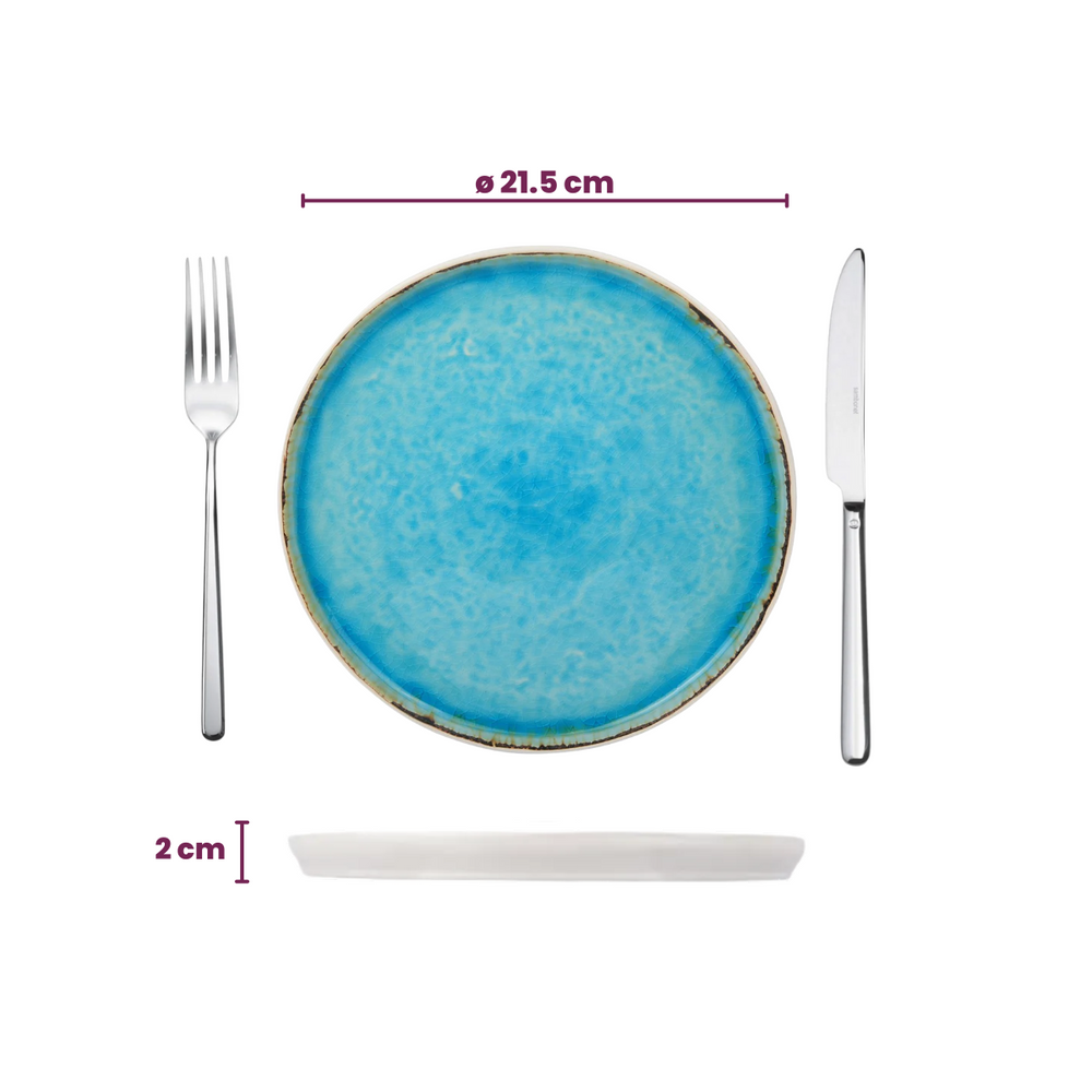 Cosy & Trendy Serviesset Laguna Azzurro 12-delig / 4 personen - 4 dinerborden, 4 ontbijtborden en 4 kommen