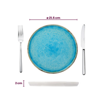 Cosy & Trendy Serviesset Laguna Azzurro 12-delig / 4 personen - 4 dinerborden, 4 ontbijtborden en 4 kommen