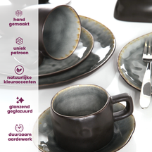 Cosy & Trendy Koffiekopjes Laguna Blue Grey 230 ml - 4 Stuks