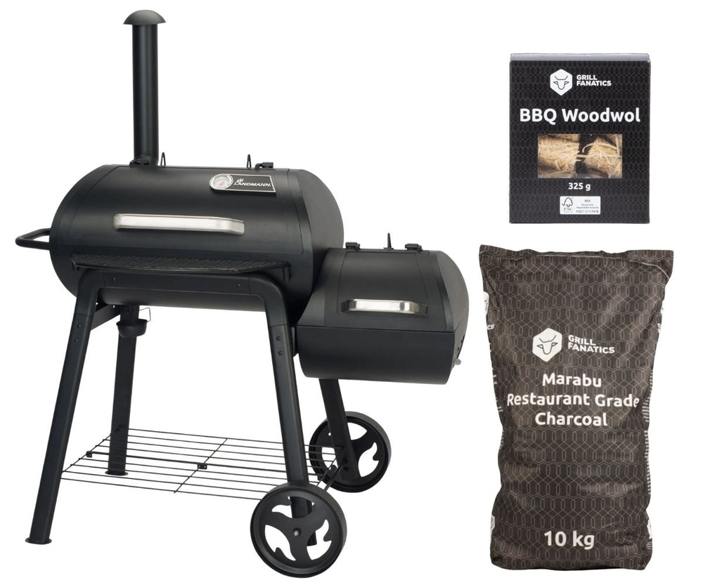 Landmann BBQ / Smoker Startersset Vinson 200 - met Houtskool & Aanmaakwokkels