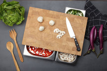 Continenta Snijplank met 3 RVS Laden - Hout - 50 x 33 cm