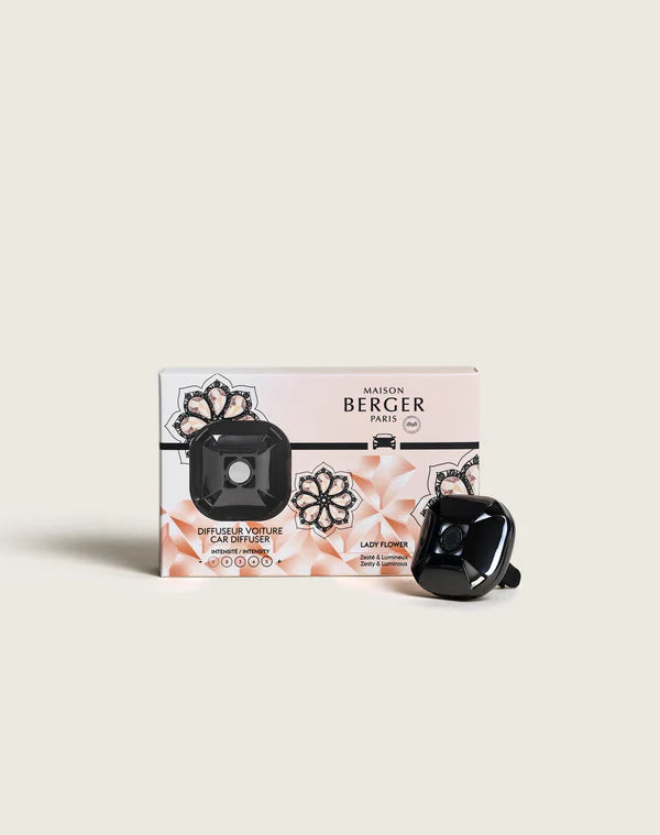 Maison Berger Autoparfum Diffuser Eternity Gun metal / Lady Flower - Met navulling