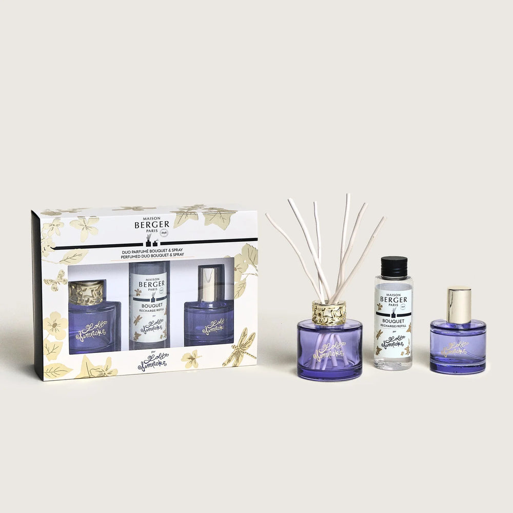 Maison Berger Giftset Duo Lolita Lempicka - Geurstokjes 80 ml & Roomspray 50 ml - Paars