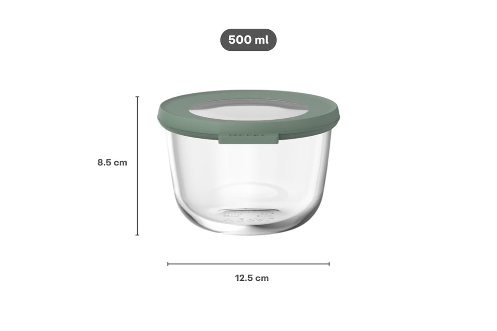 Mepal Glazen Vershoudbakje Cirqula Nordic Sage Rond - 500 ml
