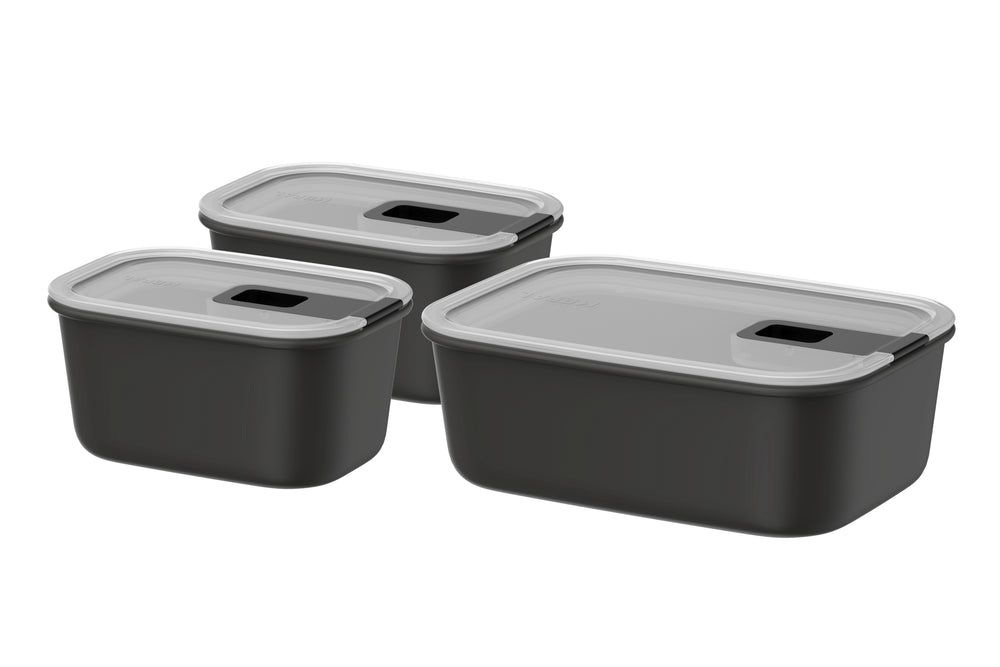 Mepal Vershoudbakjes EasyClip Nordic Black 3-delig - 2x 450 ml + 1 liter