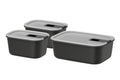 Mepal Vershoudbakjes EasyClip Nordic Black 3-delig - 2x 450 ml + 1 liter