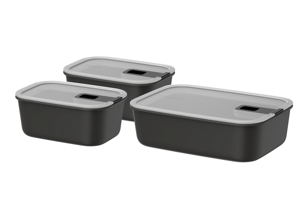 Mepal Vershoudbakjes EasyClip Nordic Black 3-delig - 2x 700 ml + 1.5 liter