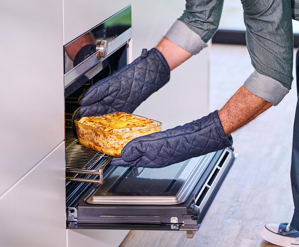 Mepal Ovenschaal / Lasagneschaal met deksel EasyClip Nordic Sage - Glas - 2.25 liter