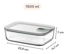 Mepal Ovenschaal / Lasagneschaal met deksel EasyClip Nordic Sage - Glas - 1.5 liter