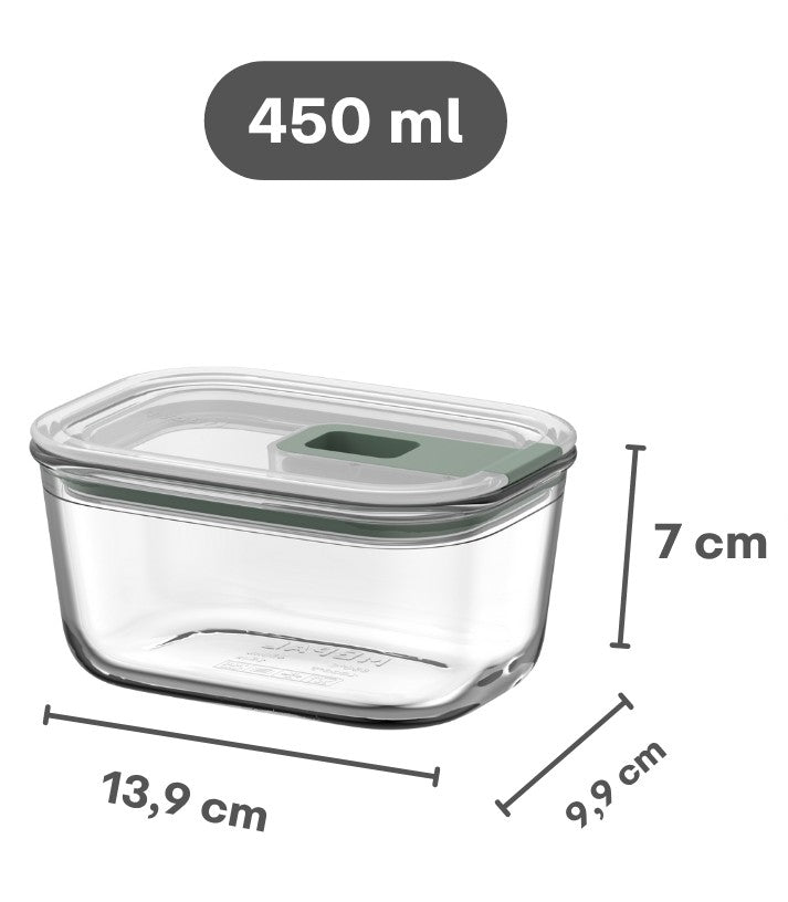 Mepal Glazen Vershoudbakje EasyClip Nordic Sage - 450 ml