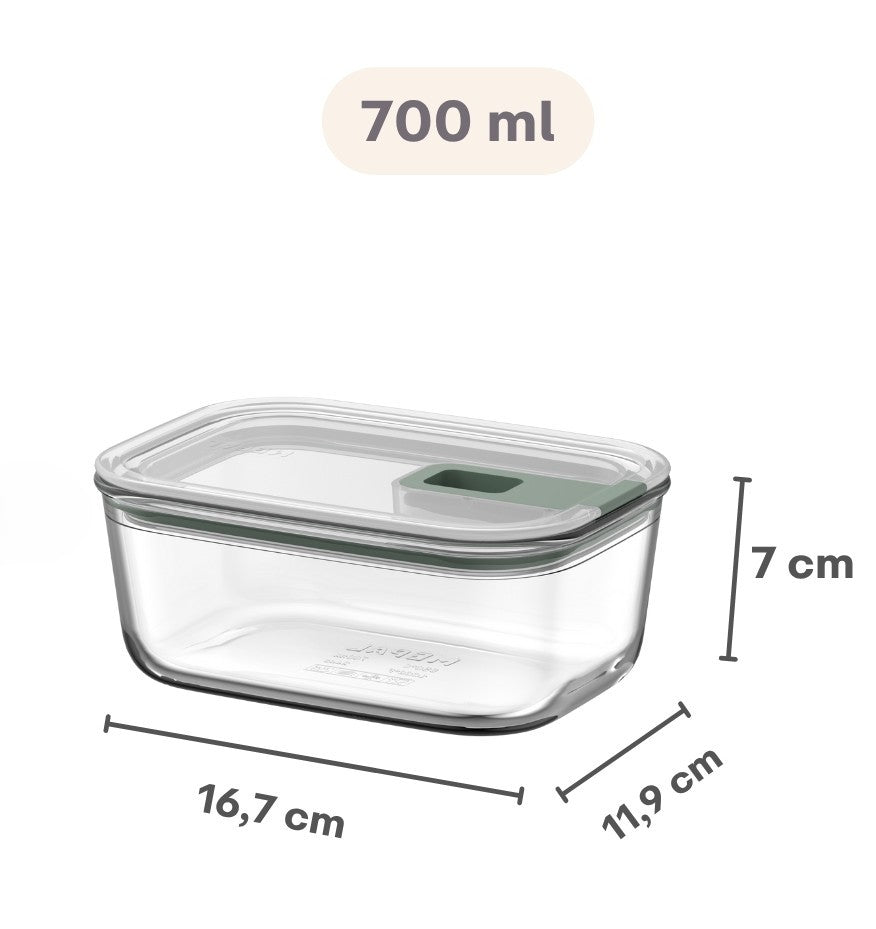 Mepal Glazen Vershoudbakje EasyClip Nordic Sage - 700 ml