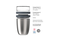 Mepal Thermos Yoghurt beker / Lunchpot Ellipse Nordic Sage - 500 ml + 200 ml