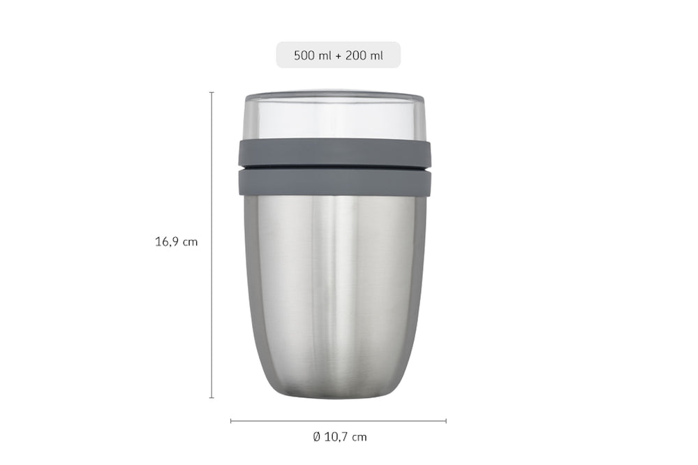 Mepal Thermos Yoghurt beker / Lunchpot Ellipse Nordic Sage - 500 ml + 200 ml