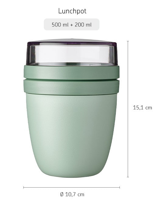 Mepal Yoghurt beker / Lunchpot Ellipse Nordic Sage - 500 ml + 200 ml