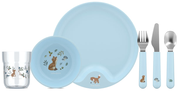 Mepal Kinderservies Mio Forest Friends 6-delig - bestek, bord, kom en glas