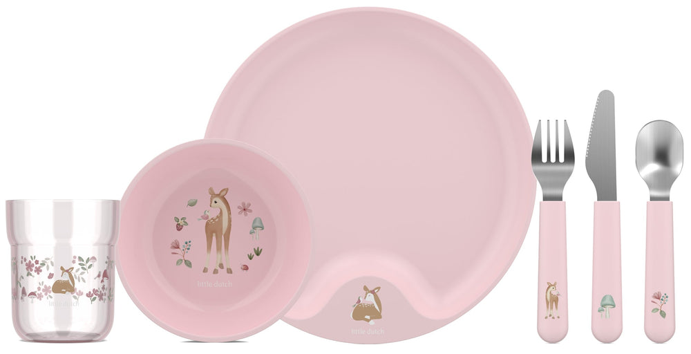 Mepal Kinderservies Mio Fairy Garden 6-delig - bestek, bord, kom en glas