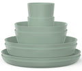 Mepal Serviesset Silueta Nordic Sage 8-delig / 2 personen - 2 borden, 2 diepe borden, 2 kommen en 2 bekers