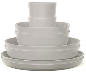 Mepal Serviesset Silueta Nordic White 8-delig / 2 personen - 2 borden, 2 diepe borden, 2 kommen en 2 bekers