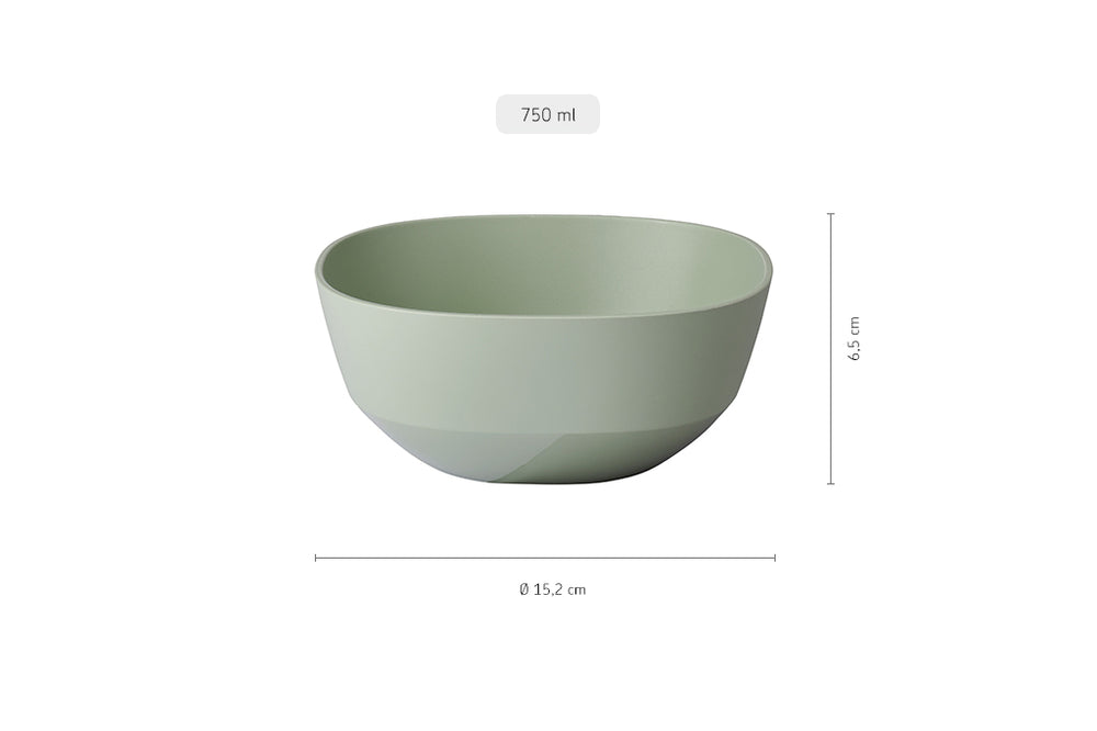 Mepal Serviesset Silueta Nordic Sage 8-delig / 2 personen - 2 borden, 2 diepe borden, 2 kommen en 2 bekers