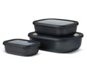 Mepal Vershoudbakjes Cirqula Nordic Black Rechthoekig 3-delig - 500 ml + 1 liter + 2 liter