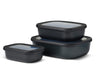 Mepal Vershoudbakjes Cirqula Nordic Black Rechthoekig 3-delig - 500 ml + 1 liter + 2 liter