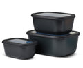 Mepal Vershoudbakjes Cirqula Nordic Black Rechthoekig 3-delig - 750 ml + 1.5 liter + 3 liter
