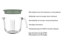Mepal Glazen Maatbeker Chef It Chalk - met Deksel - 1 liter