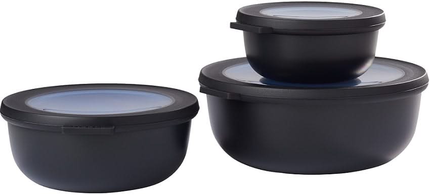 Mepal Vershoudbakjes Cirqula Nordic Black Rond 3-delig - 350 ml + 750 ml + 1.25 liter