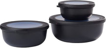 Mepal Vershoudbakjes Cirqula Nordic Black Rond 3-delig - 350 ml + 750 ml + 1.25 liter