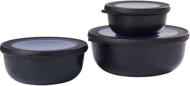 Mepal Vershoudbakjes Cirqula Nordic Black Rond 3-delig - 350 ml + 750 ml + 1.25 liter
