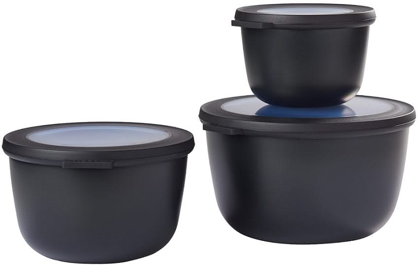 Mepal Vershoudbakjes Cirqula Nordic Black Rond 3-delig - 500 ml + 1 liter + 2 liter