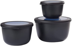 Mepal Vershoudbakjes Cirqula Nordic Black Rond 3-delig - 500 ml + 1 liter + 2 liter