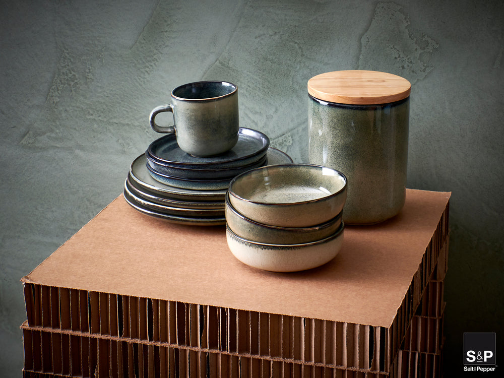 Salt & Pepper Kommen Meridian Groen/Blauw ø 13 cm - 4 stuks