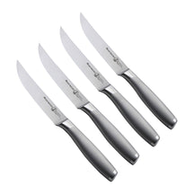 Messermeister Steakmessen Avanta 13 cm 4 stuks met RVS heft, vrijstaand op witte achtergrond