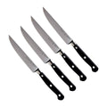 Messermeister Steakmessen Meridian Elite 12 cm 4 stuks met zwart heft, vrijstaand op witte achtergrond