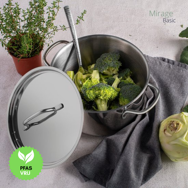 Sola Pannenset Mirage 4-Delig RVS - Kookpan ø 16, 18, 20 cm & Steelpan ø 16 cm - geschikt voor alle warmtebronnen