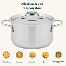 Sola Pannenset Mirage 4-Delig RVS - Kookpan ø 16, 18, 20 cm & Steelpan ø 16 cm - geschikt voor alle warmtebronnen