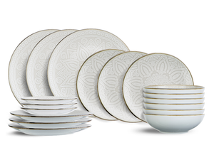 Cosy & Trendy Serviesset Murano 18-delig / 6 personen - 6 dinerborden, 6 ontbijtborden en 6 diepe borden
