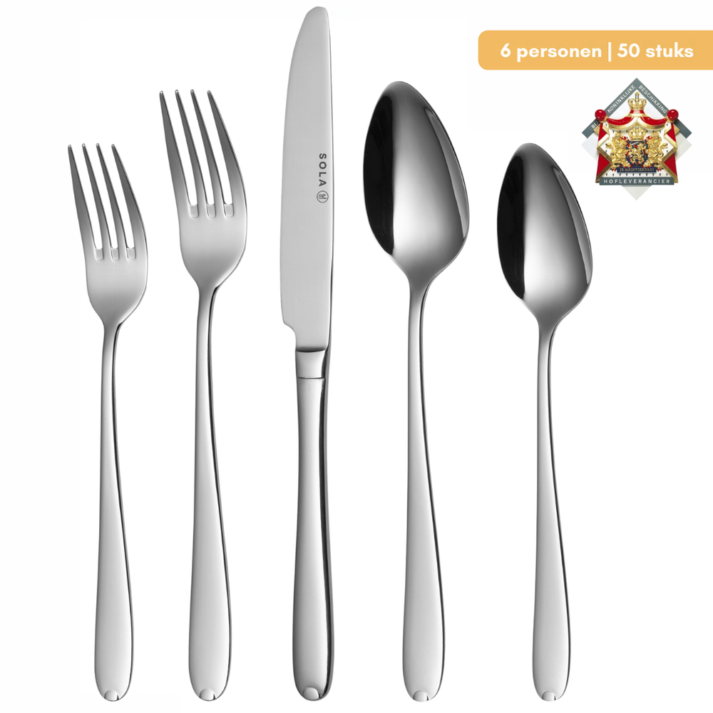 Sola Bestekset Fleurie - 18/10 RVS - 50 delig / 6 personen