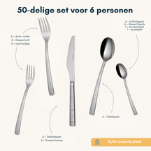 Sola Bestekset Bali - 18/10 RVS - 50 delig / 6 personen