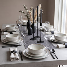 Cookinglife Serviesset Nola Beige reactive glaze 18-delig / 6 personen - 6 dinerborden, 6 ontbijtborden en 6 kommen