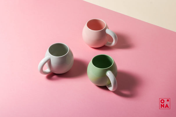 ONA Beker - Koffiemok - Lola - Rond - Roze - 330 ml
