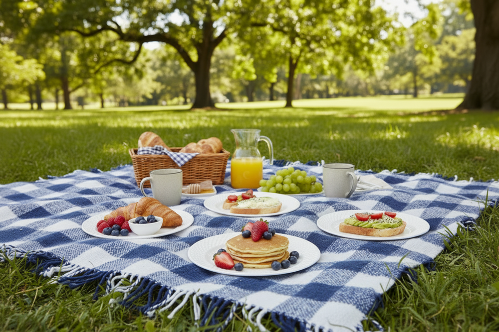 Cookinglife Ontbijtborden / Dessertborden - CampVibe - Outdoor - Kunststof - Onbreekbaar - Wit ø 21 cm - 4 Stuks
