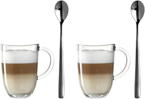 Leonardo Latte Macchiato Glazen - Napoli 380 ml + 2 Lepels - Hittebestendig
