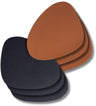 Onderzetters - Vegan leer - Zwart / Cognac - Organic - dubbelzijdig - 13 x 11 cm - 6 stuks - Cookinglife