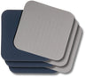 Onderzetters - Vegan leer - Grijs / Blauw - dubbelzijdig - 10 x 10 cm - 6 stuks - Cookinglife