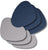 Onderzetters - Vegan leer - Grijs / Blauw - Organic - dubbelzijdig - 13 x 11 cm - 6 stuks - Cookinglife