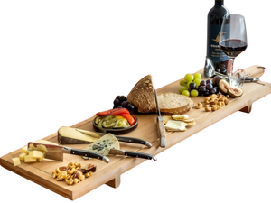 Cookinglife Serveerplank / Tapasplank op pootjes - XXL - Bamboe - 100 x 26 cm